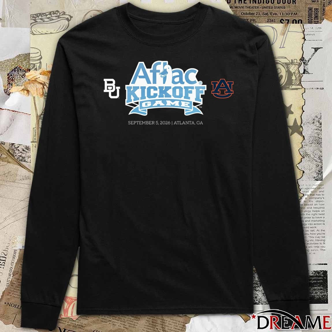Baylor Bears vs Auburn Tigers Aflac Kickoff Game September 5 2026 Atlanta, GA t-shirt