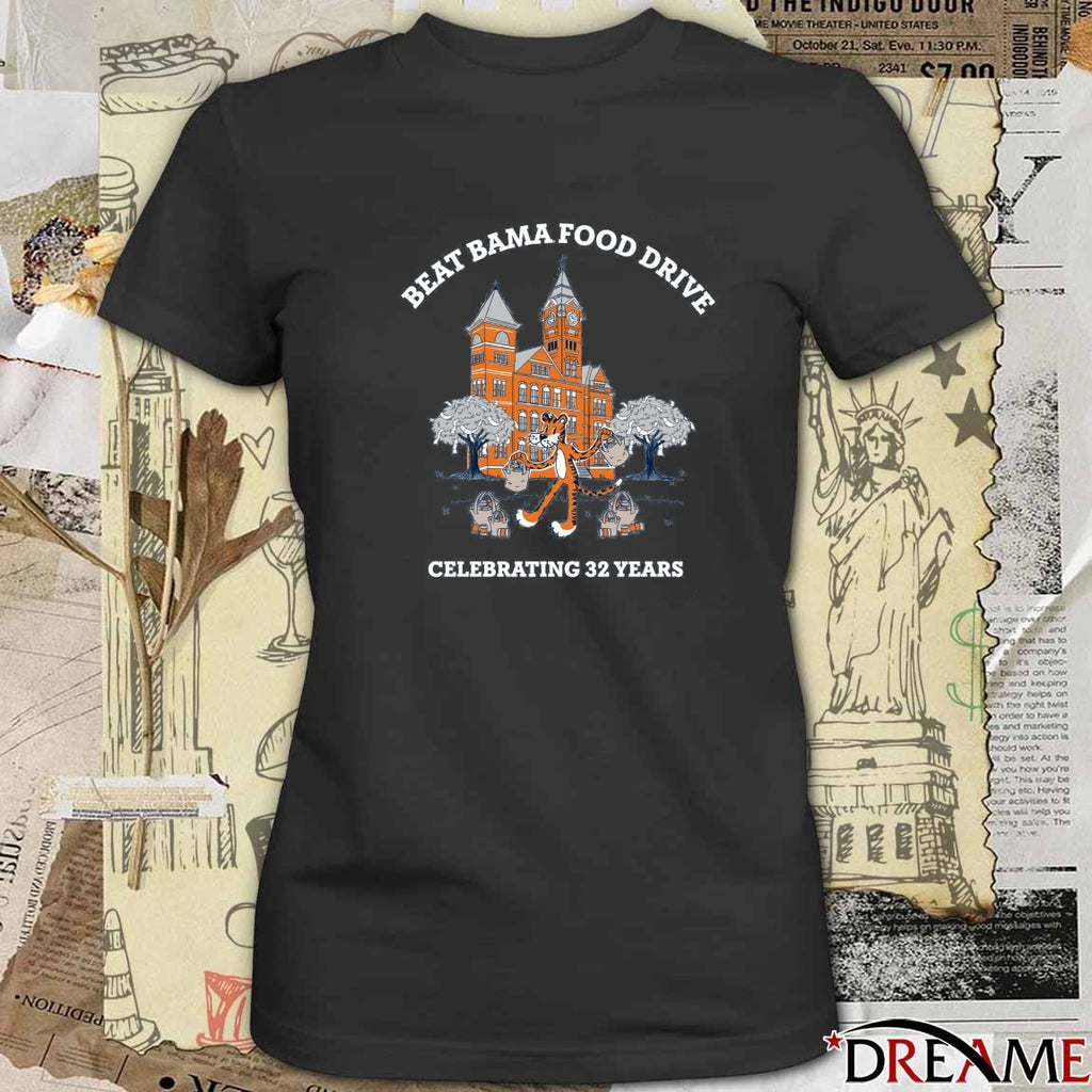 Beat Bama Food Drive Celebrating 32 years Student Involvement 2025 t-shirt