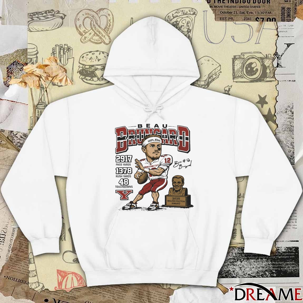 Beau Brungard 2025 Walter Payton Award Winner Youngstown State Penguins Signature t-shirt