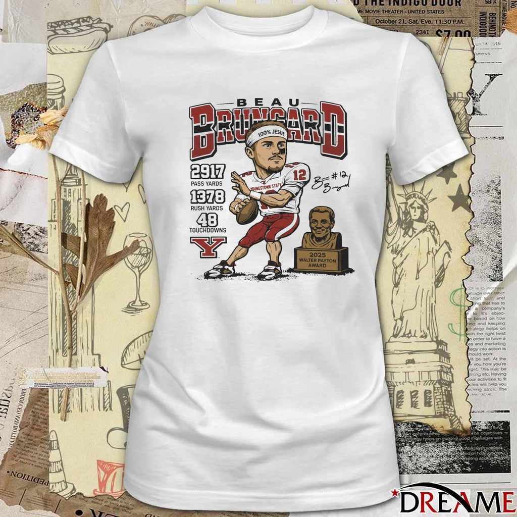 Beau Brungard 2025 Walter Payton Award Winner Youngstown State Penguins Signature t-shirt