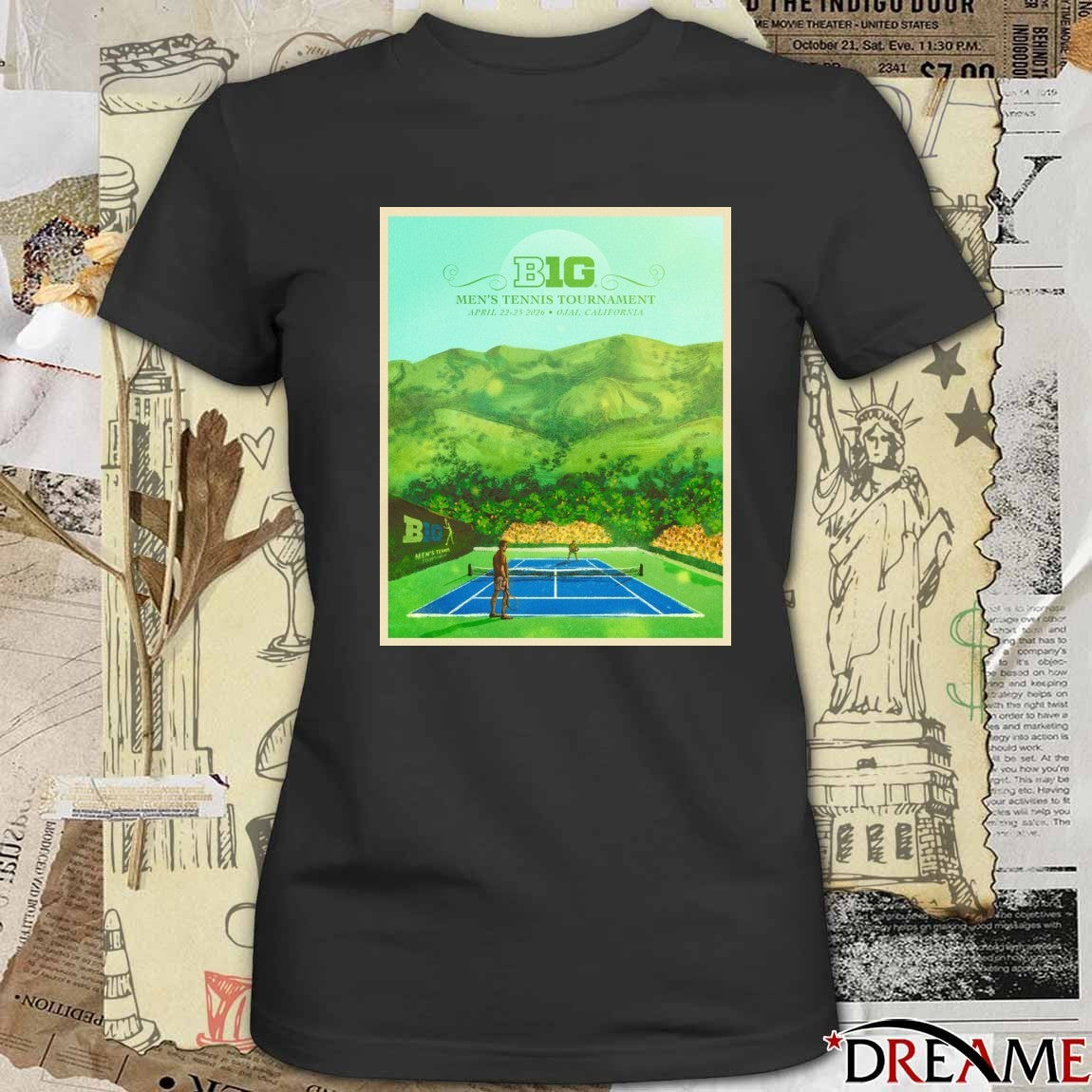 Big Ten Men’s Tennis Tournament April 22-23 2026 Ojai California Poster t-shirt