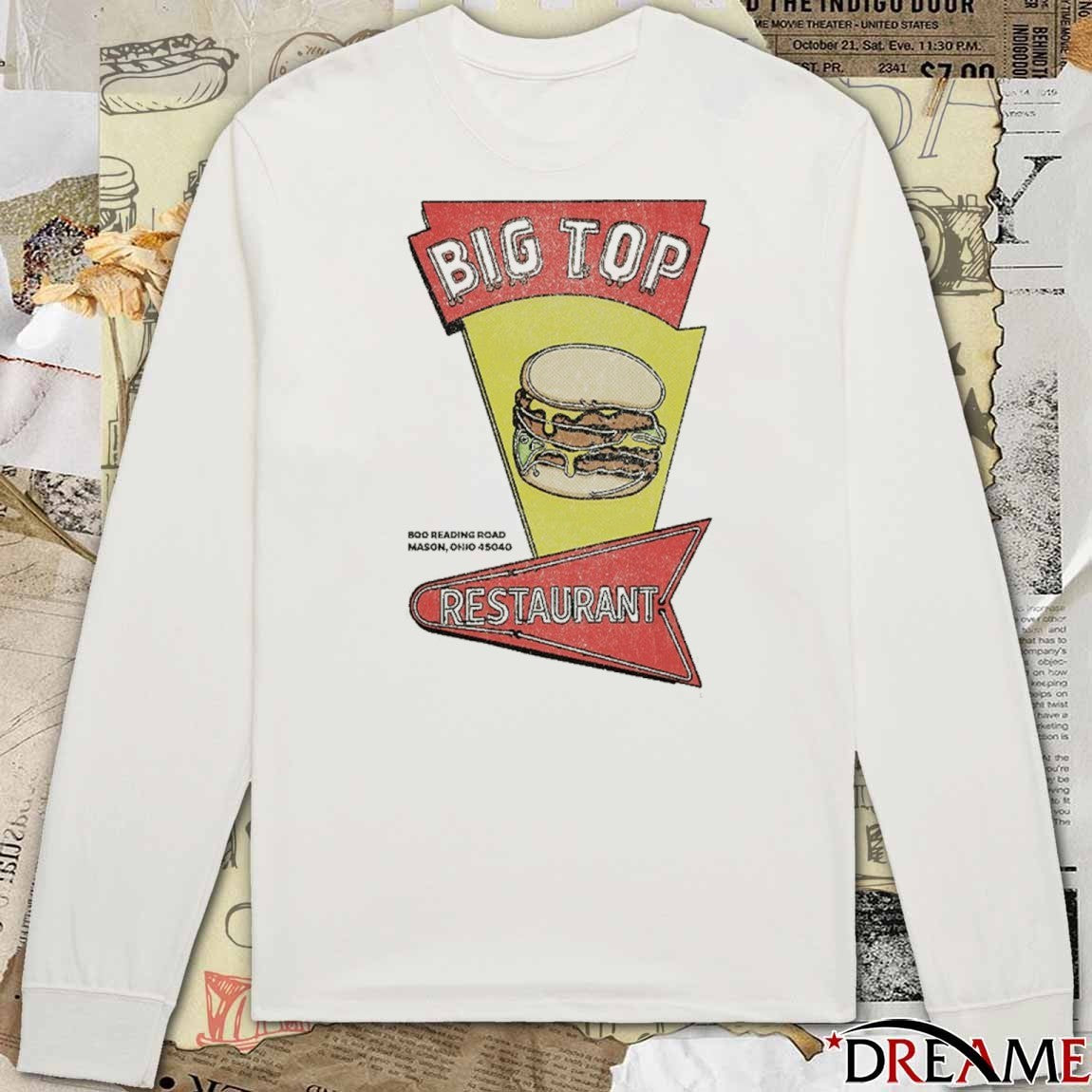 Big Top Restaurant 800 Reaching Road Mason Ohio t-shirt