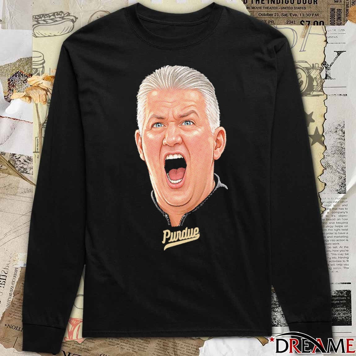 Black Matt Painter Big Head Coach Painter Purdue Boilermakers t-shirt