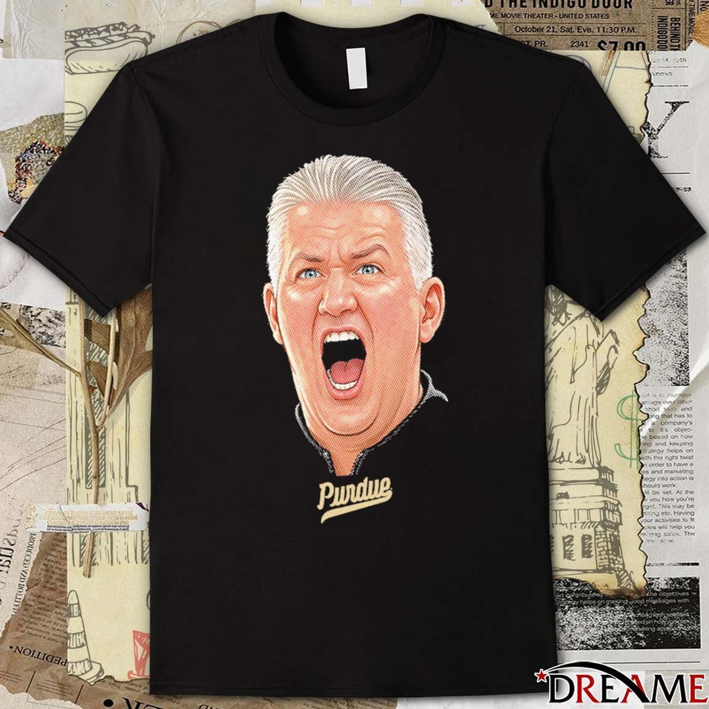 Black Matt Painter Big Head Coach Painter Purdue Boilermakers t-shirt