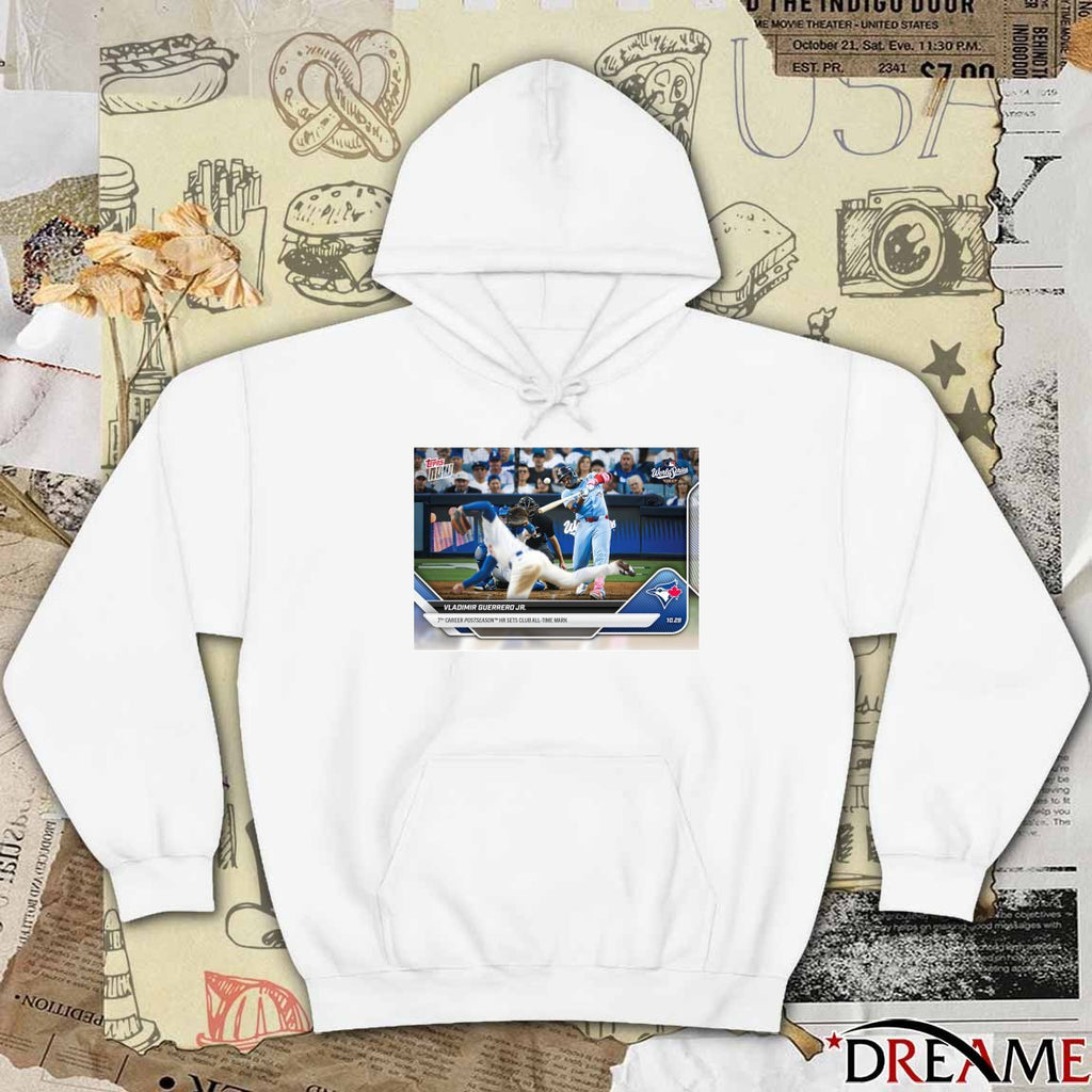 Blue Jays Vladimir Guerrero Jr. 2025 MLB Topps 7th Career Postseason HR Sets Club All-Time Mark t-shirt