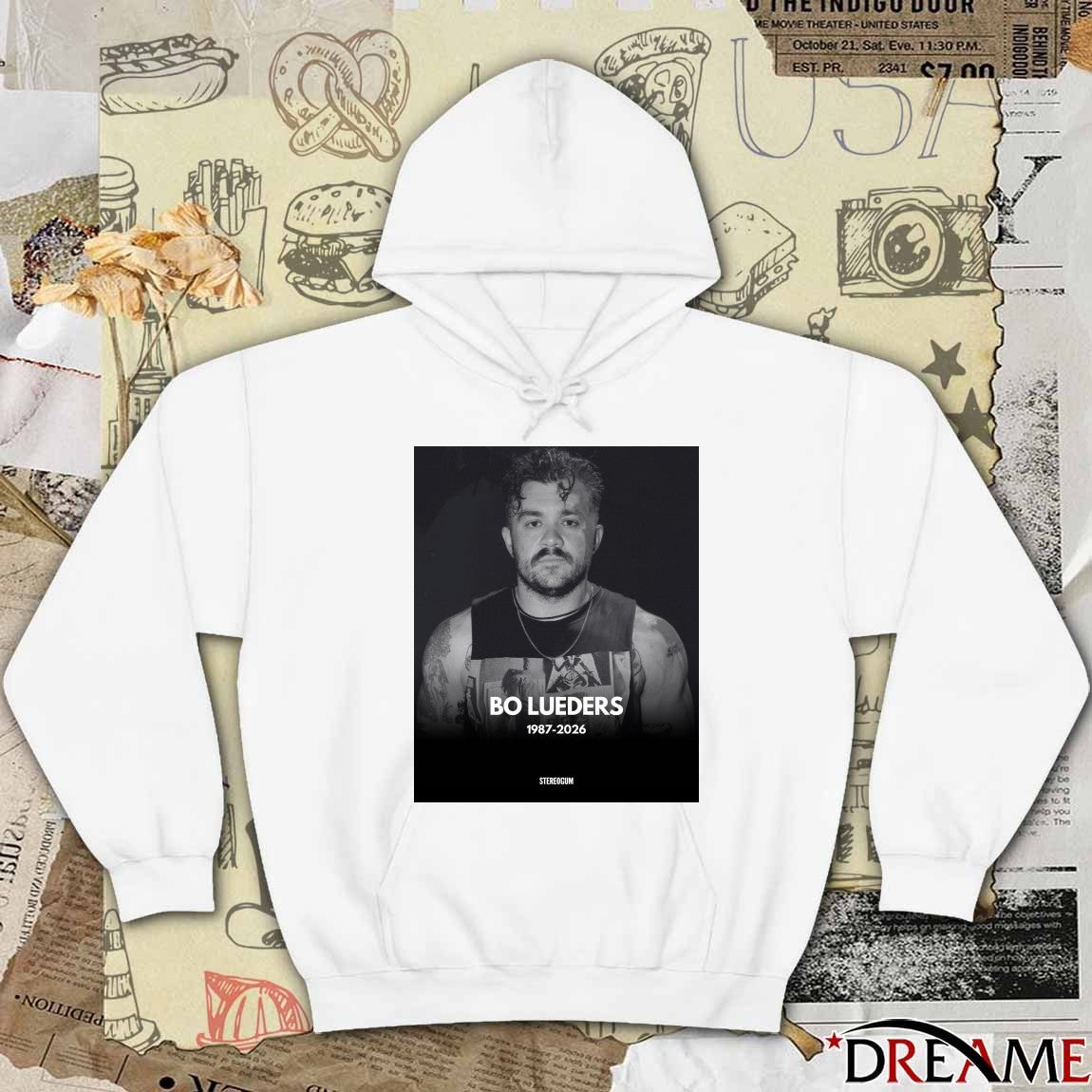 Bo Lueders 1987-2026 Stereogum t-shirt