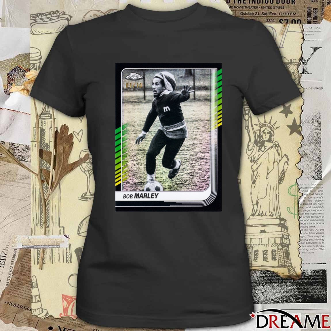 Bob Marley Topps Chrome MLS on Feb. 19 Poster t-shirt