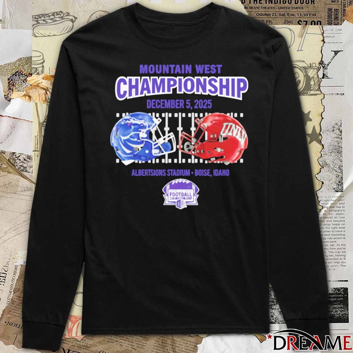 Boise State Broncos Vs UNLV Rebels 2025 Mountain West Championship Men’s Dueling December 5 Helmets t-shirt