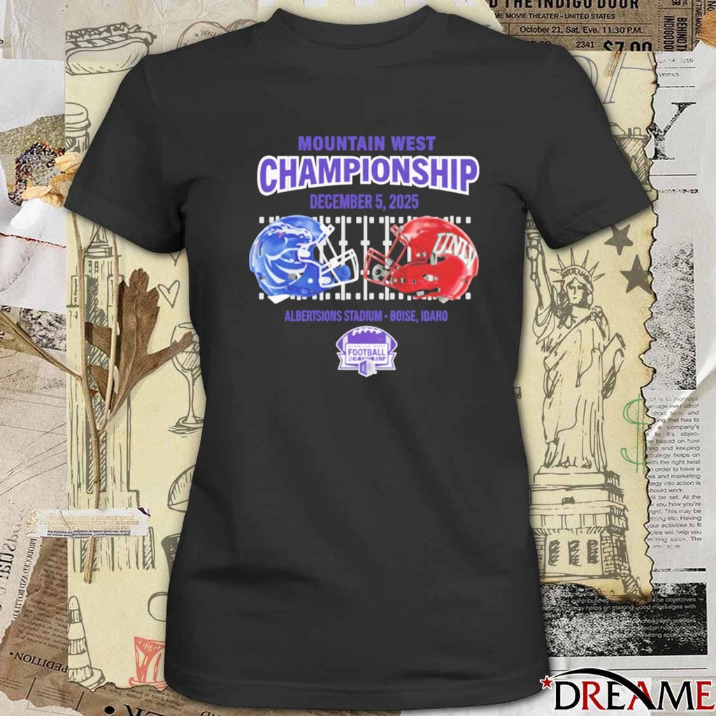 Boise State Broncos Vs UNLV Rebels 2025 Mountain West Championship Men’s Dueling December 5 Helmets t-shirt