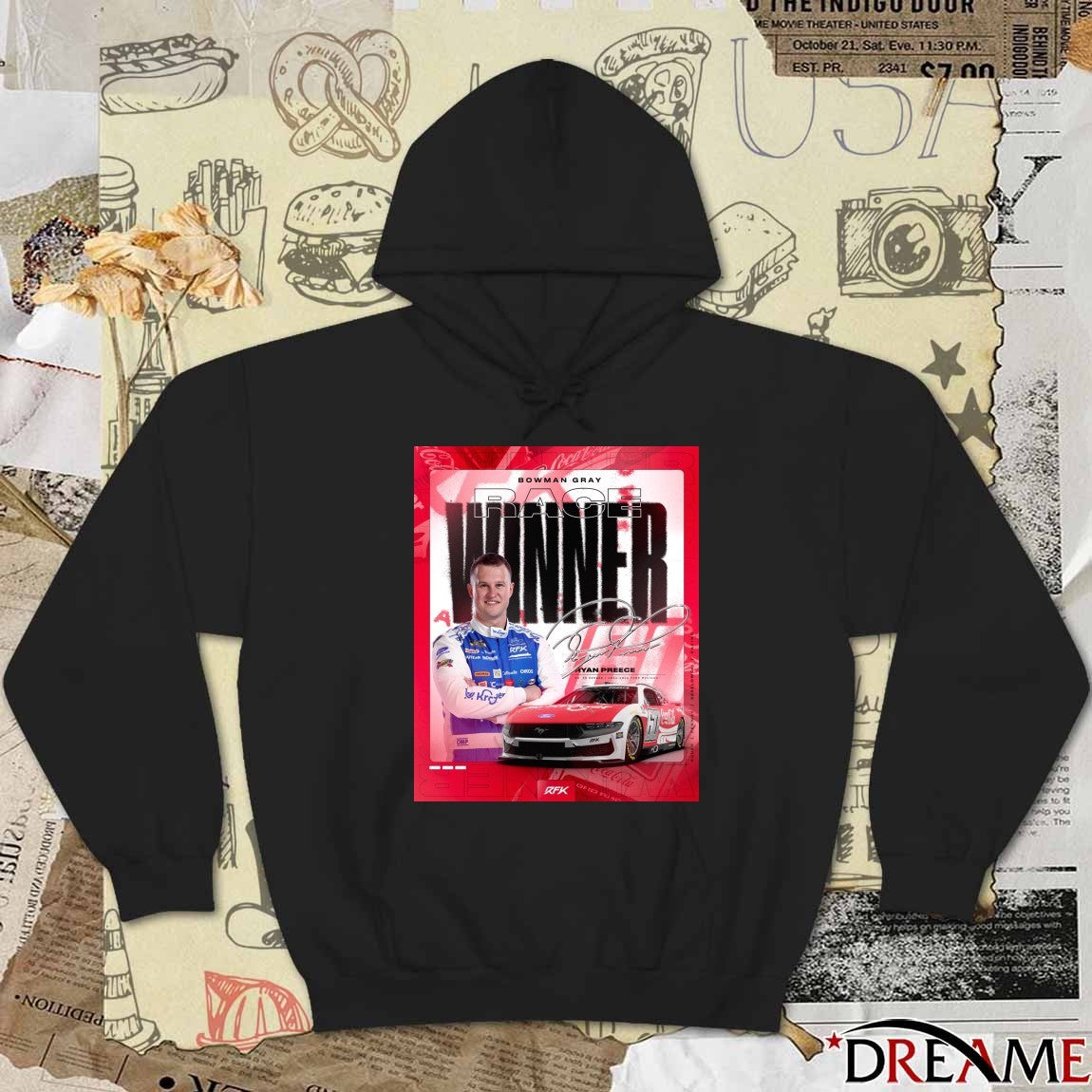 Bowman Gray Race Winner Ryan Preece Cup Series Signature Poster t-shirt