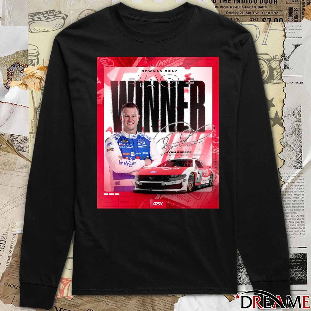 Bowman Gray Race Winner Ryan Preece Cup Series Signature Poster t-shirt
