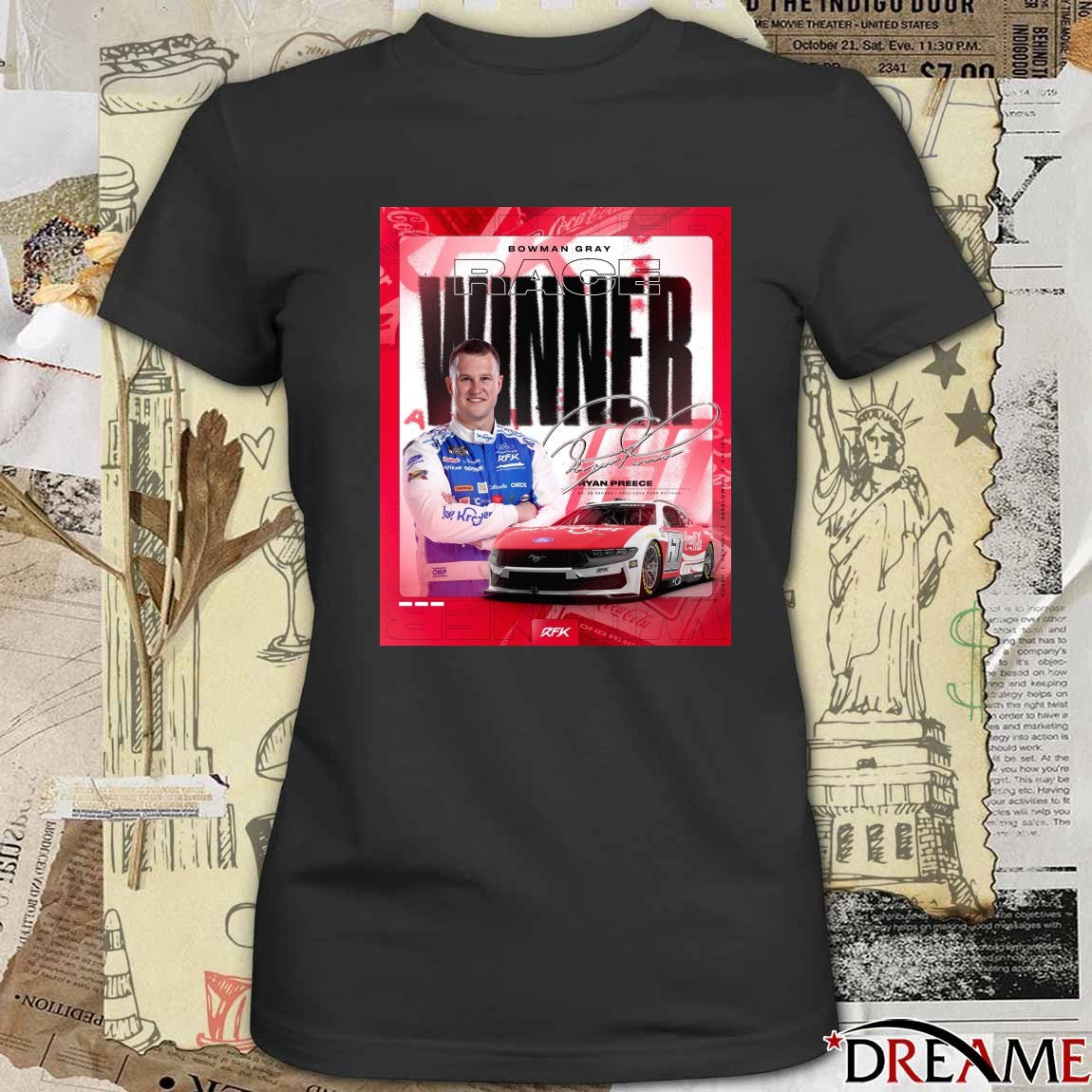 Bowman Gray Race Winner Ryan Preece Cup Series Signature Poster t-shirt