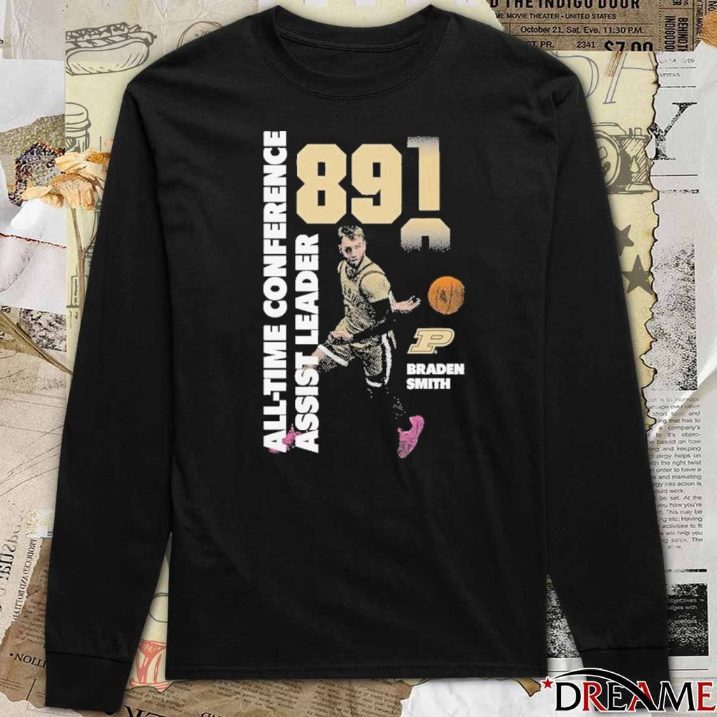 Braden Smith All-Time Conference Assist Leader Purdue Boilermakers t-shirt