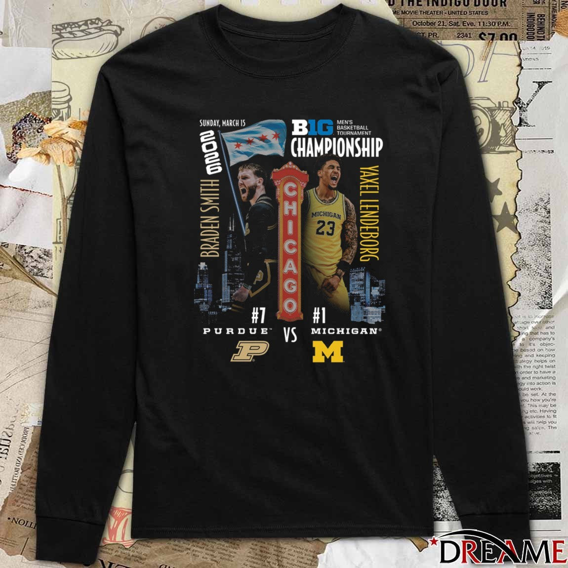 Braden Smith Purdue Vs Yaxel Lendeborg Michigan 2026 Big Ten Men’s Basketball Championship Matchup t-shirt