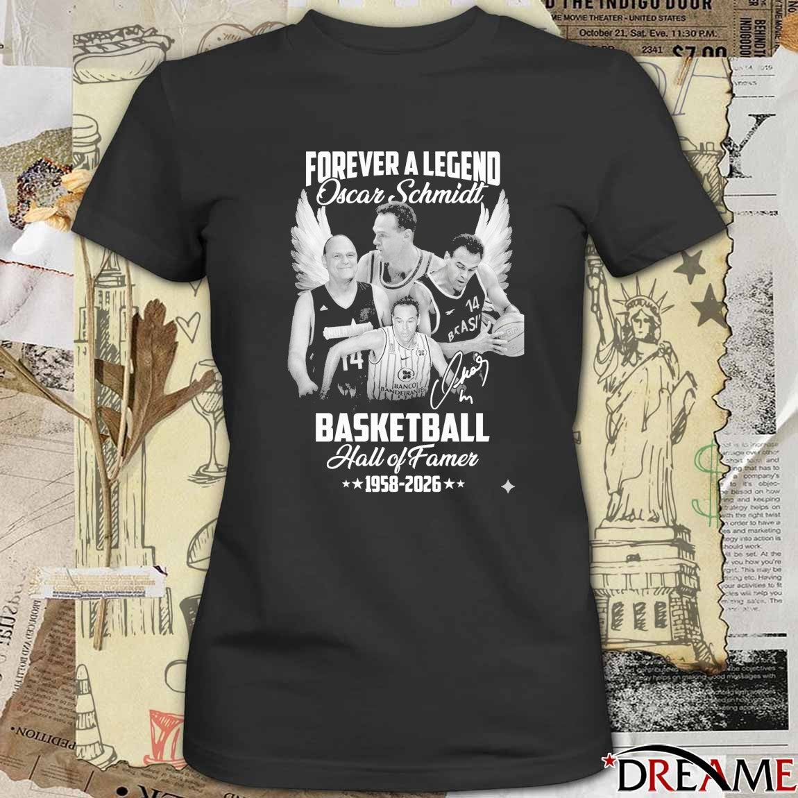 Brazilian Basketball Forever A Legends Oscar Schmidt Holy Hand Hall Of Famer 1958 2026 Signature t-shirt