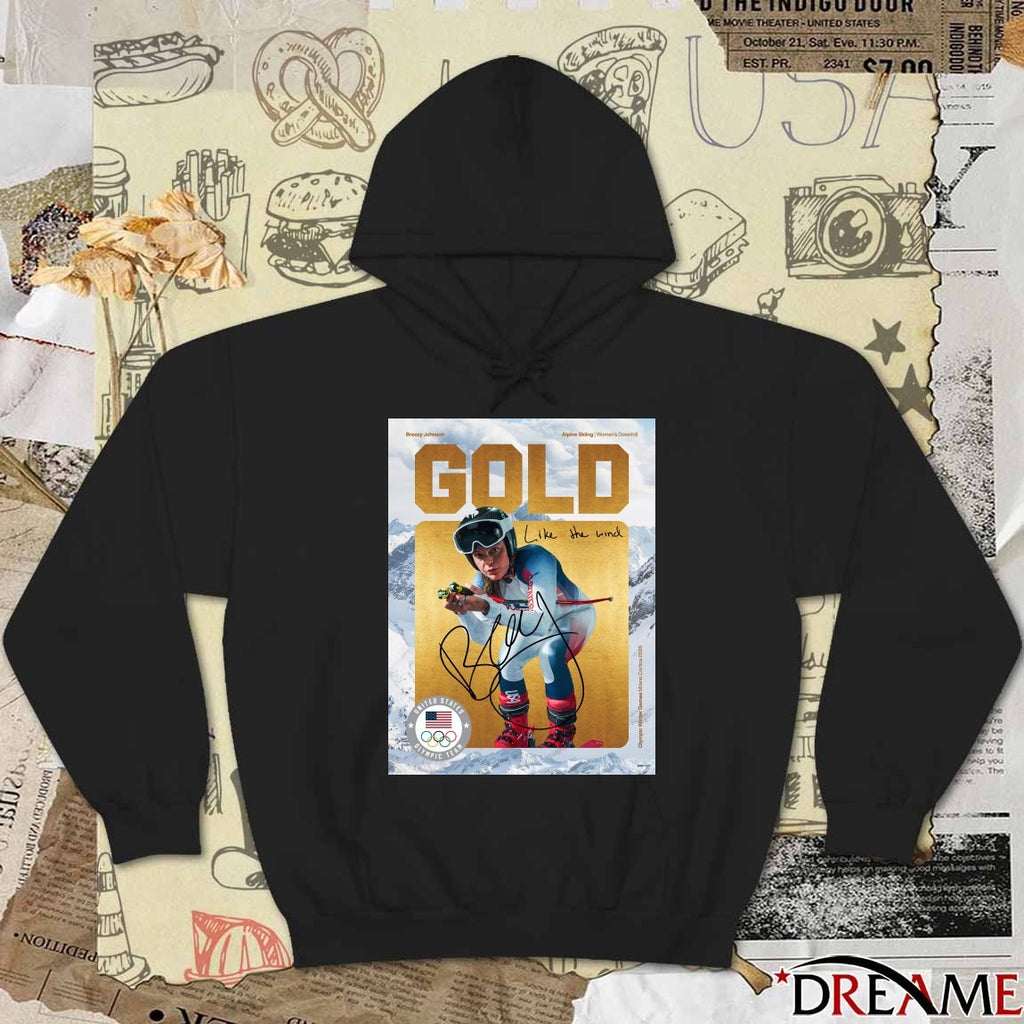 Breezy Johnson Wins Gold Like The Wind Winter Olympics Poster t-shirt