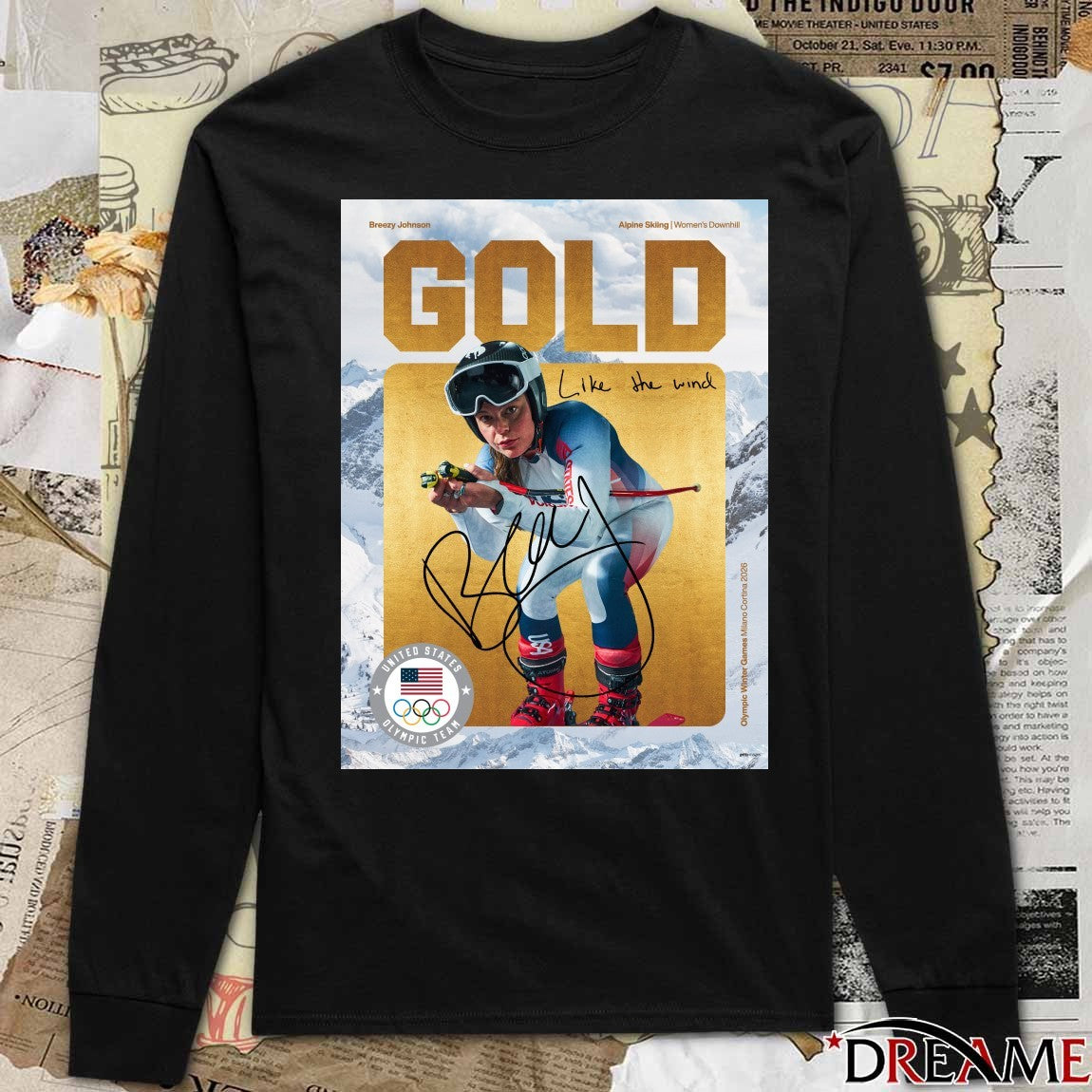 Breezy Johnson Wins Gold Like The Wind Winter Olympics Poster t-shirt