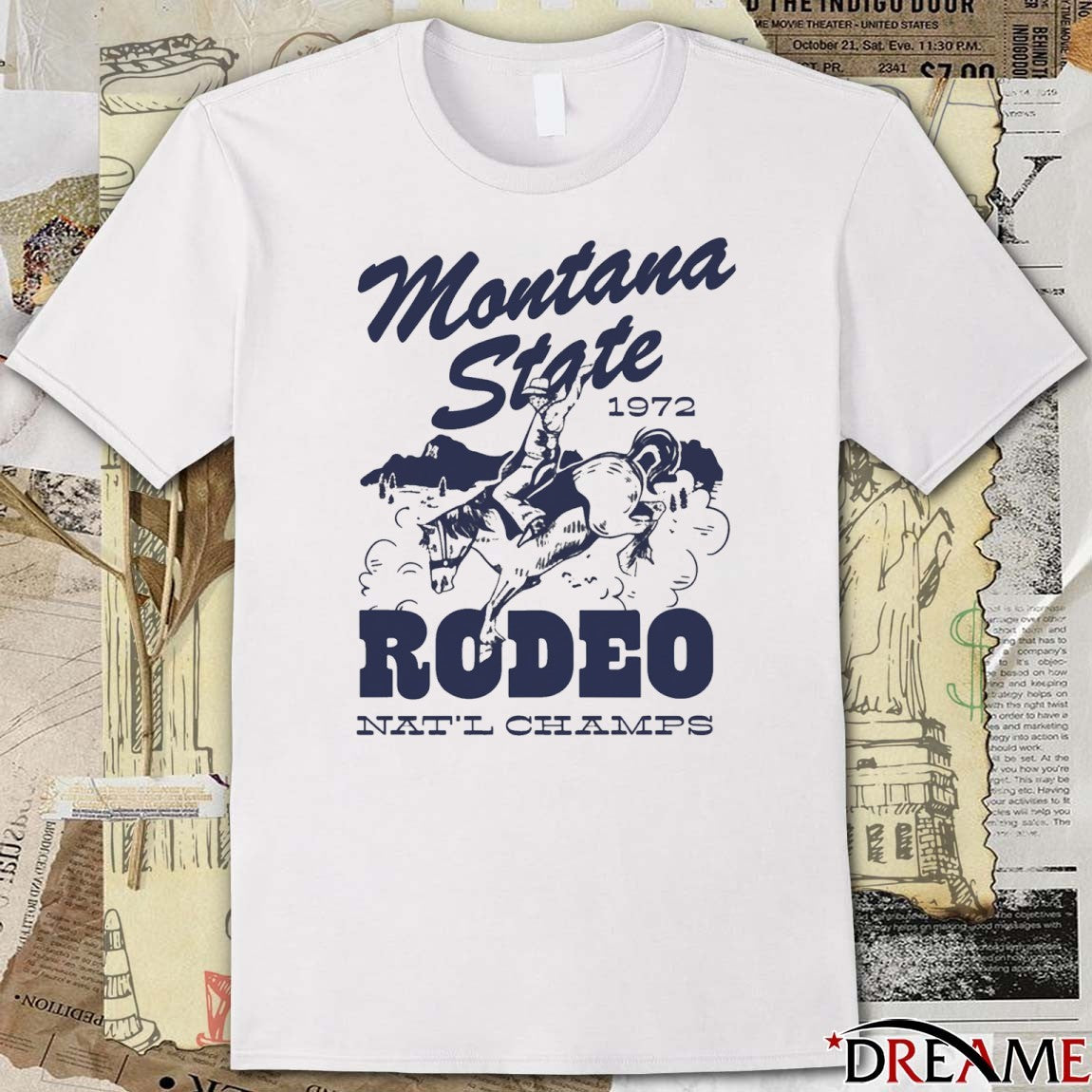 Brenna Greene Montana State 1972 Rodeo Nat’l Champs t-shirt- Classic 70s Western Style Tee