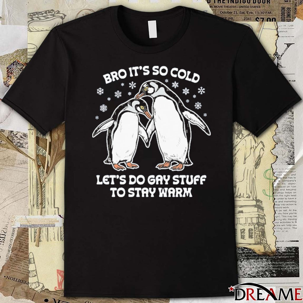 Bro It’s So Cold Let’s Do Gay Stuff To Stay Warm t-shirt