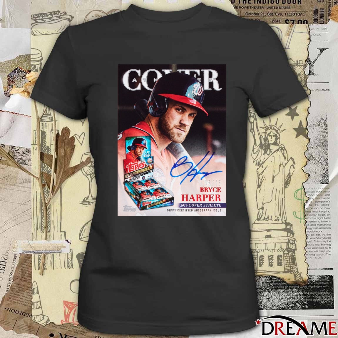 Bryce Harper 2026 Cover Athlete Topps Certified Autograph Issue Signature Poster t-shirt