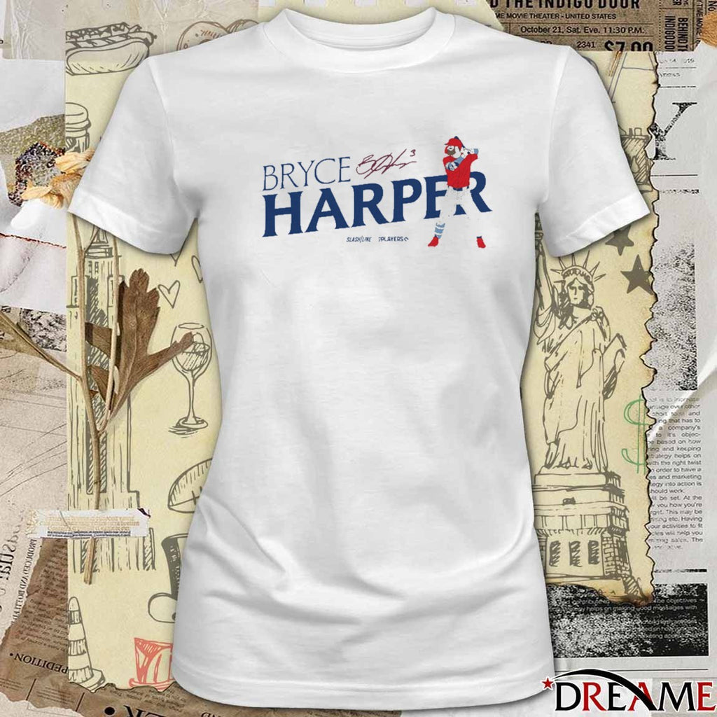 Bryce Harper Philadelphia Phillies MLB Slash Line Signature Painting t-shirt