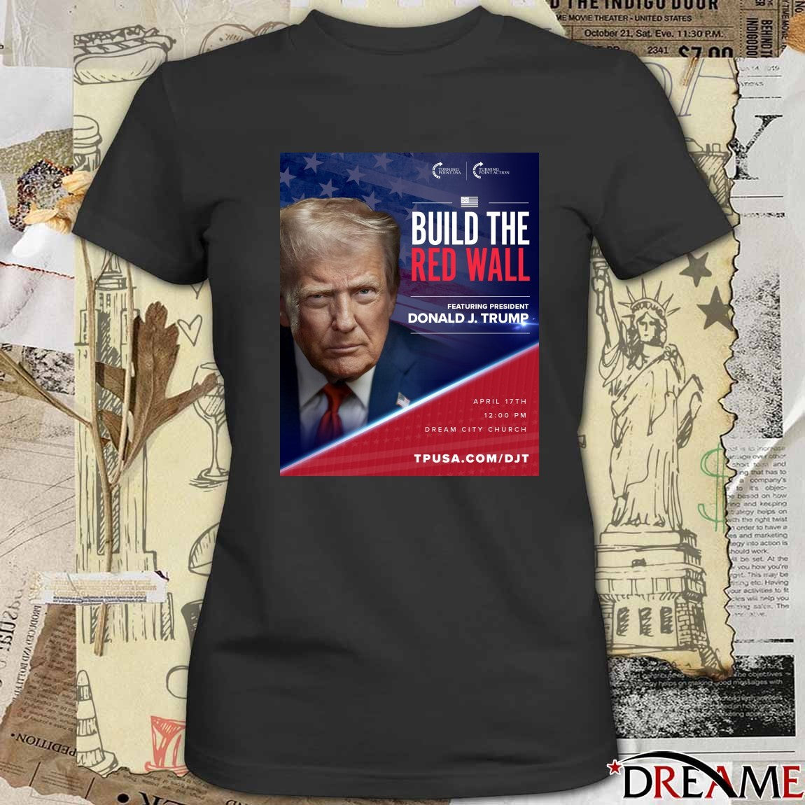 Build The Red Wall Featuring President Donald J. Trump Arizona Poster t-shirt