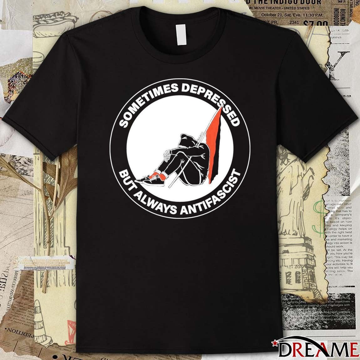 But Always Antifascist Lagartices Sometimes Depressed t-shirt