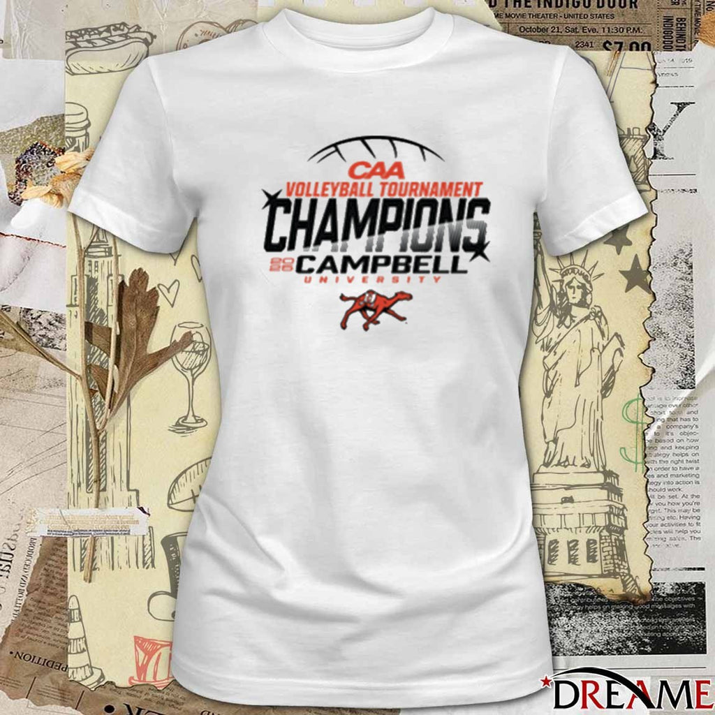 CAA Volleyball Tournament 2025 Campbell University Logo t-shirt