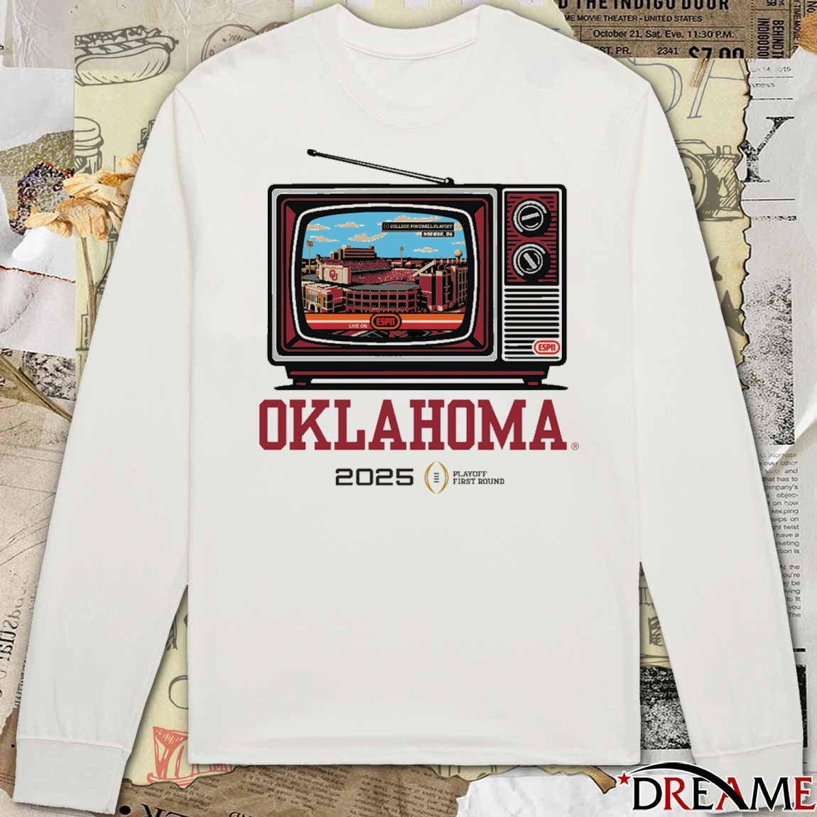 CFP ’25-’26 Oklahoma Sooners TV Stadium Playoff First Round t-shirt