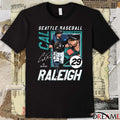 Cal Raleigh 29 Seattle Mariners MLB Baseball Players Signature Graphic t-shirt