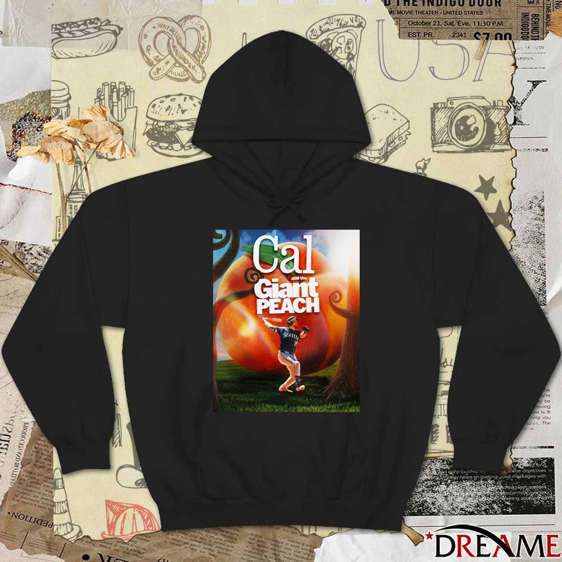 Cal Raleigh And The Giant Peach Seattle Mariners MLB Poster t-shirt