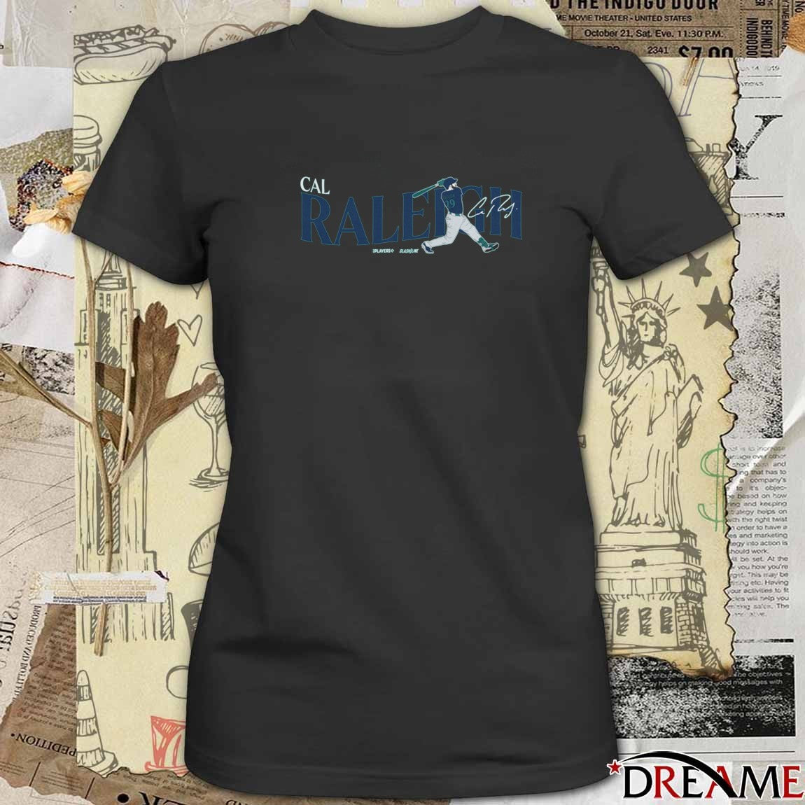Cal Raleigh Seattle Mariners MLB Slash Line Signature Painting t-shirt