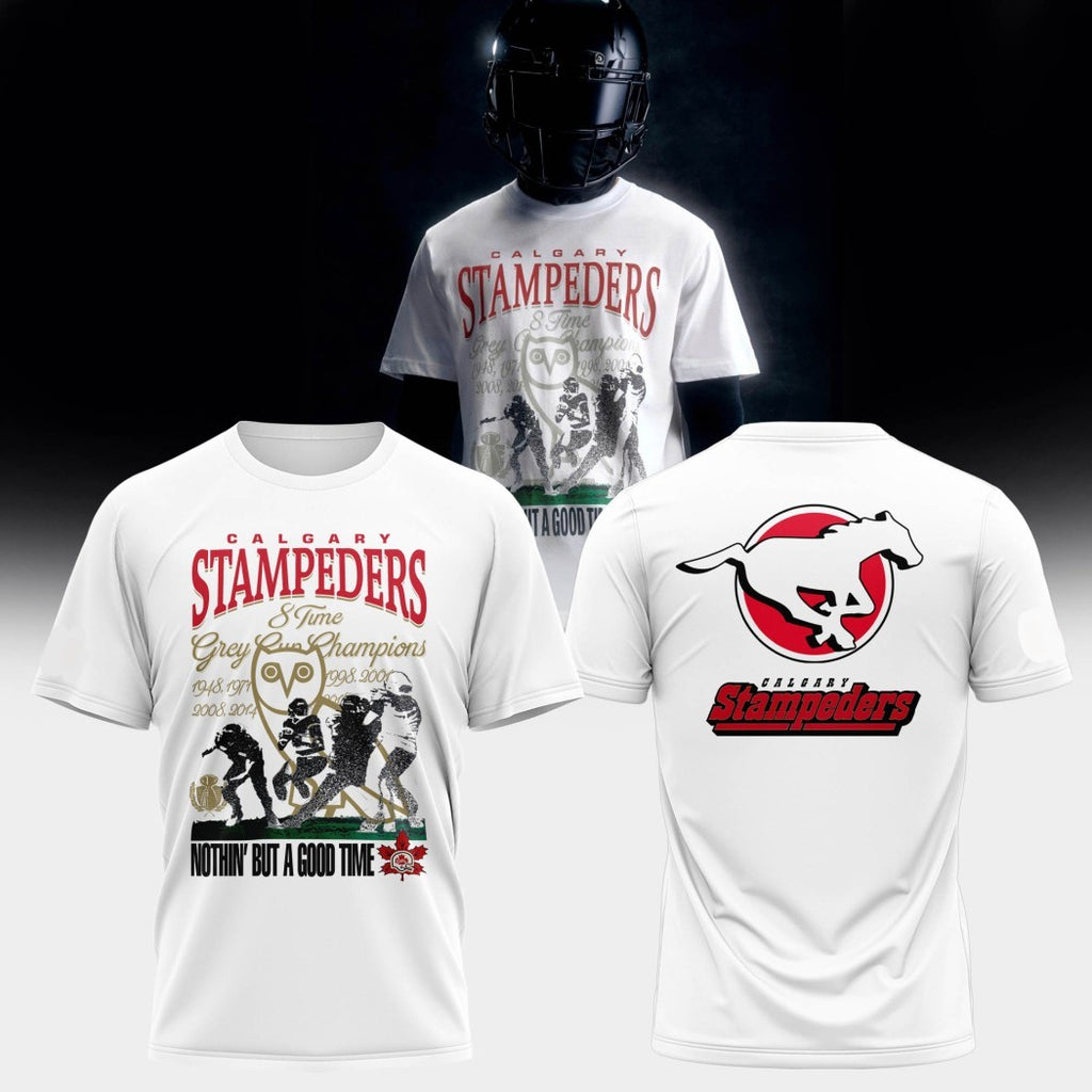 Calgary Stampeders 8-Time Grey Cup Champions Fan T-Shirt