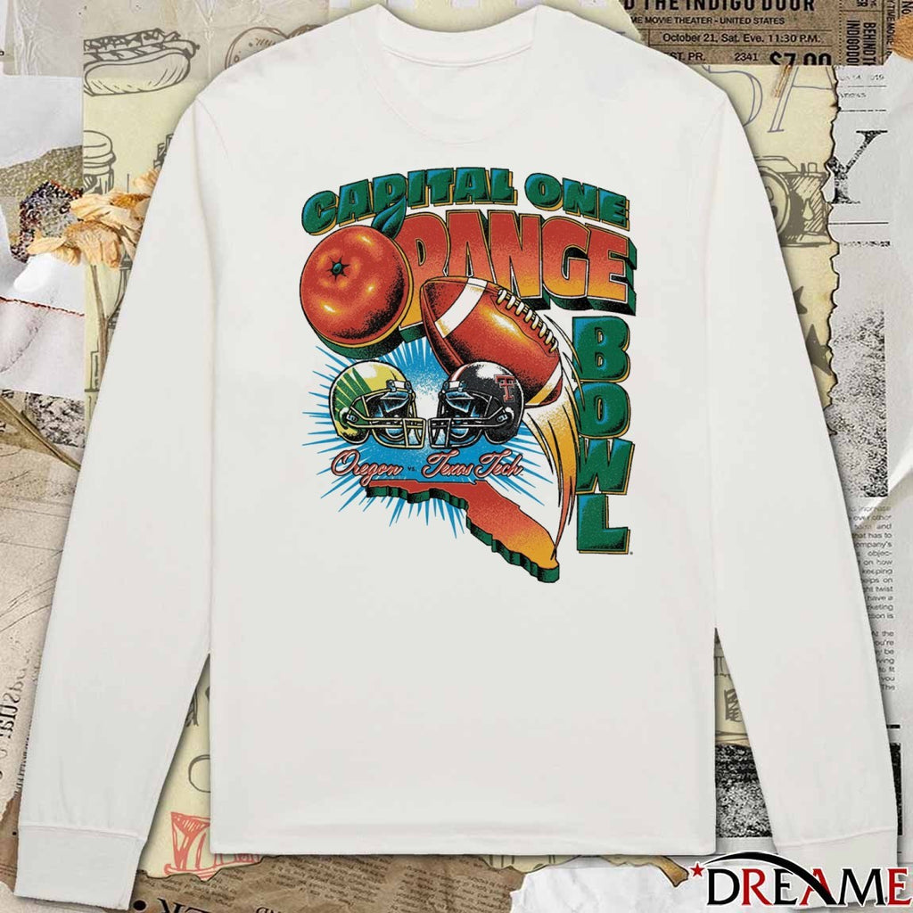 Capital One Orange Bowl 2026 Oregon vs Texas Tech Vintage Retro Matchup t-shirt