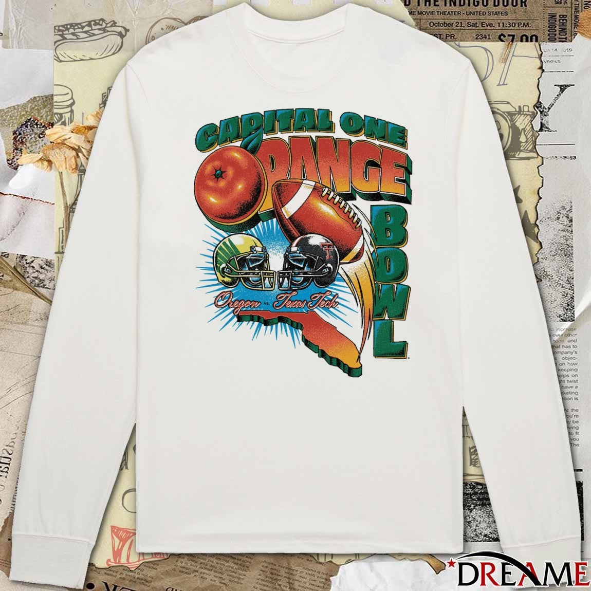 Capital One Orange Bowl 2026 Oregon vs Texas Tech Vintage Retro Matchup t-shirt