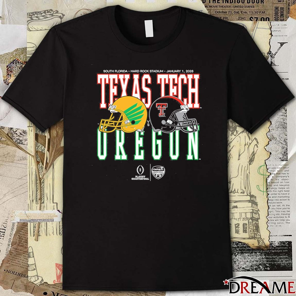 Capital One Orange Bowl January 1 2026 Oregon vs Texas Tech Helmet Matchup t-shirt