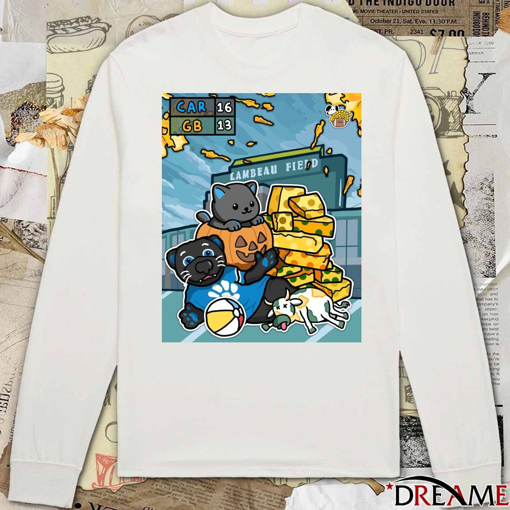 Carolina Panthers Vs Green Bay Packers Final Score 16 – 13 Lambeau Field Victory Doodle Poster t-shirt