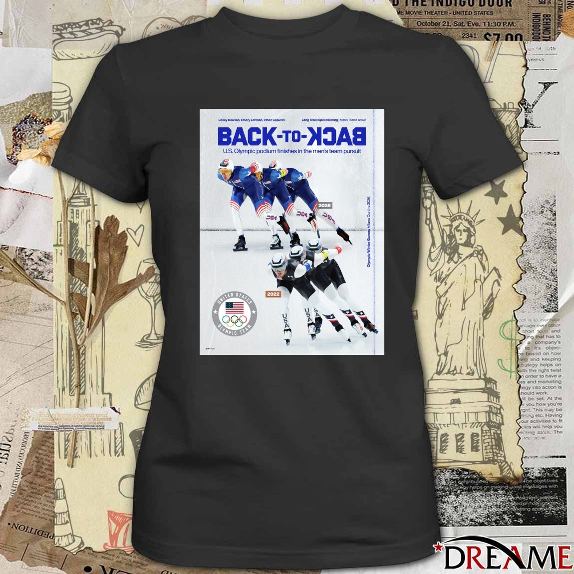 Casey Dawson, Emery Lehman, Ethan Cepuran Long Track Speedskating Back-to-back U.S Olympic Podium Finishes t-shirt