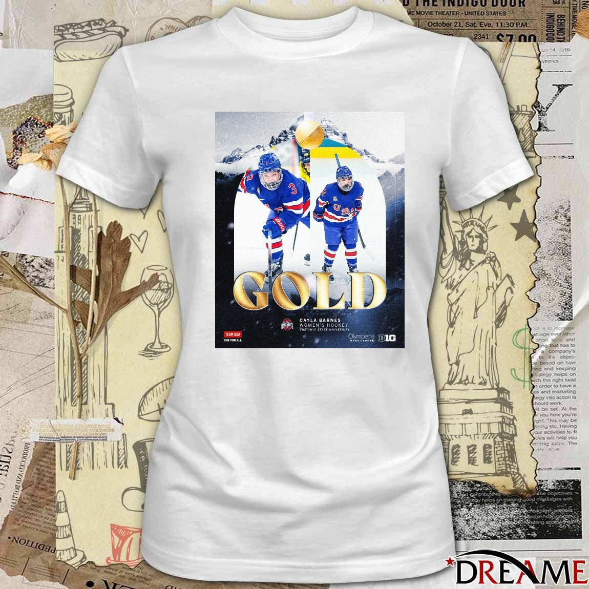 Cayla Barnes Women’s Hockey The Ohio State University Gold Medalist t-shirt