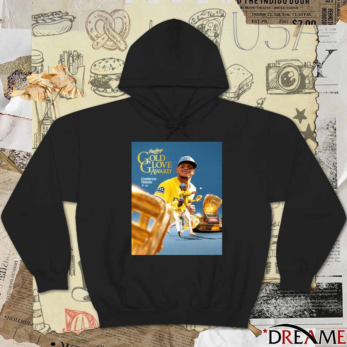 Ceddanne Rafaela Boston Red Sox 2025 Rawlings Gold Glove Award Poster t-shirt