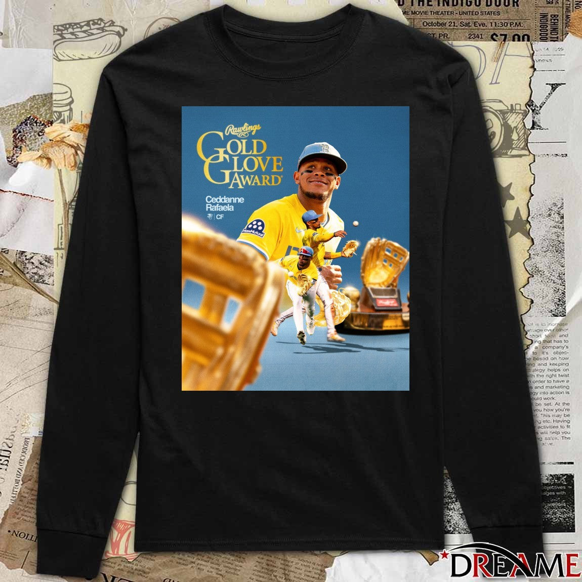 Ceddanne Rafaela Boston Red Sox 2025 Rawlings Gold Glove Award Poster t-shirt