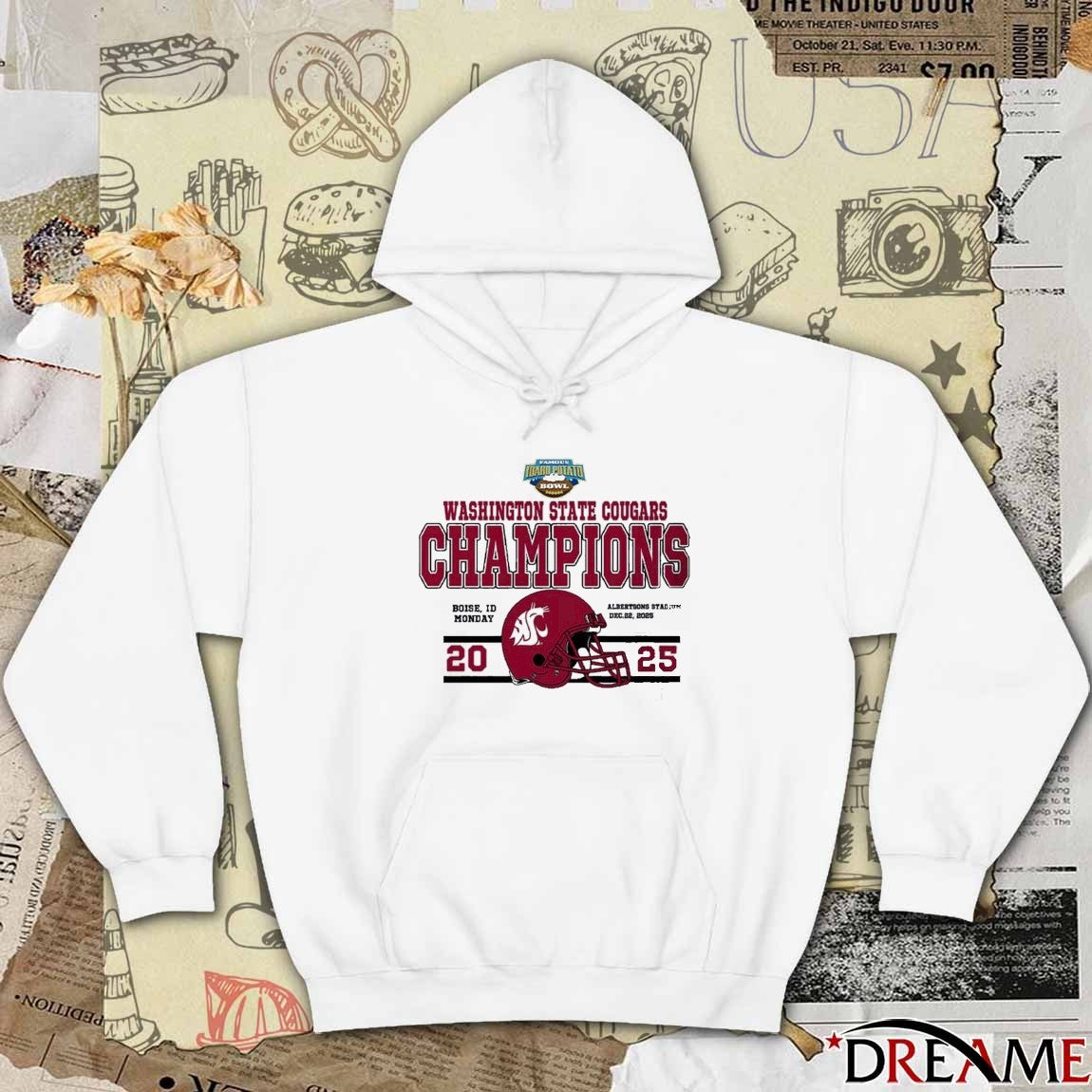 Celebrates 2025 Famous Idaho Potato Bowl Champions Washington State Cougars Helmets Football The Champions 2025 t-shirt