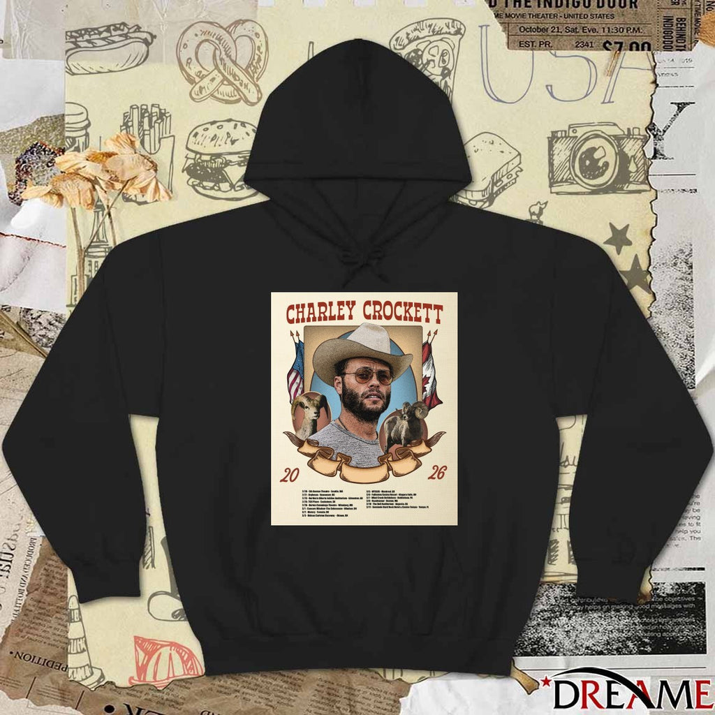 Charley Crockett 2026 2 20 5th Avenue Theatre Seattle WA, 2 21 Orpheum Vancouver BC Poster t-shirt