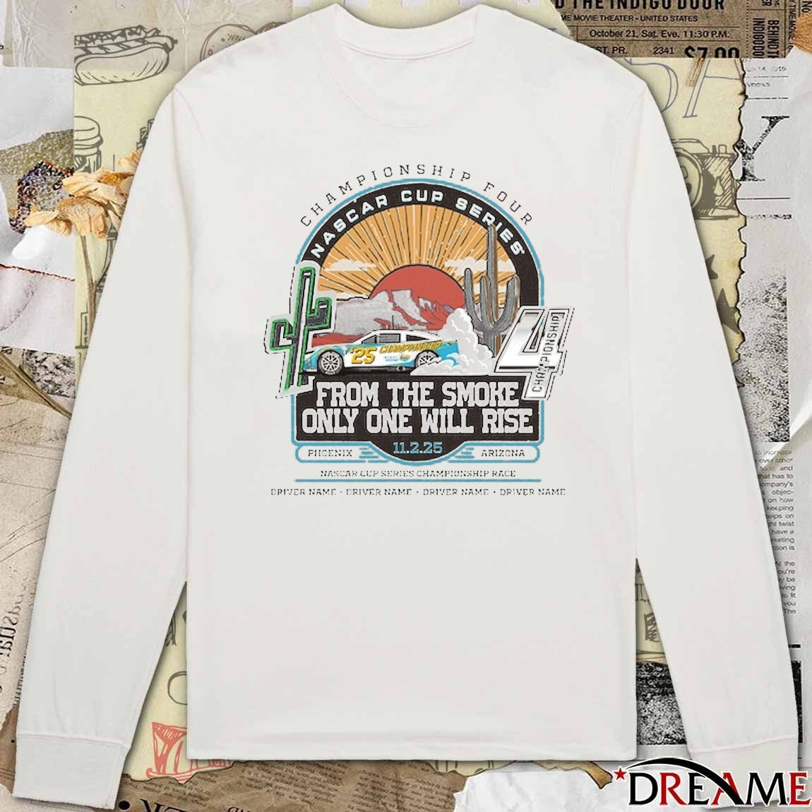 Checkered Flag Sports 2025 NASCAR Cup Series Championship From The Smoke Only One Will Rise 11.2.2025 t-shirt