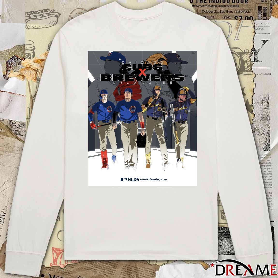 Chicago Cubs Vs Milwaukee Brewers 2025 MLB National League Division Series Art Poster t-shirt