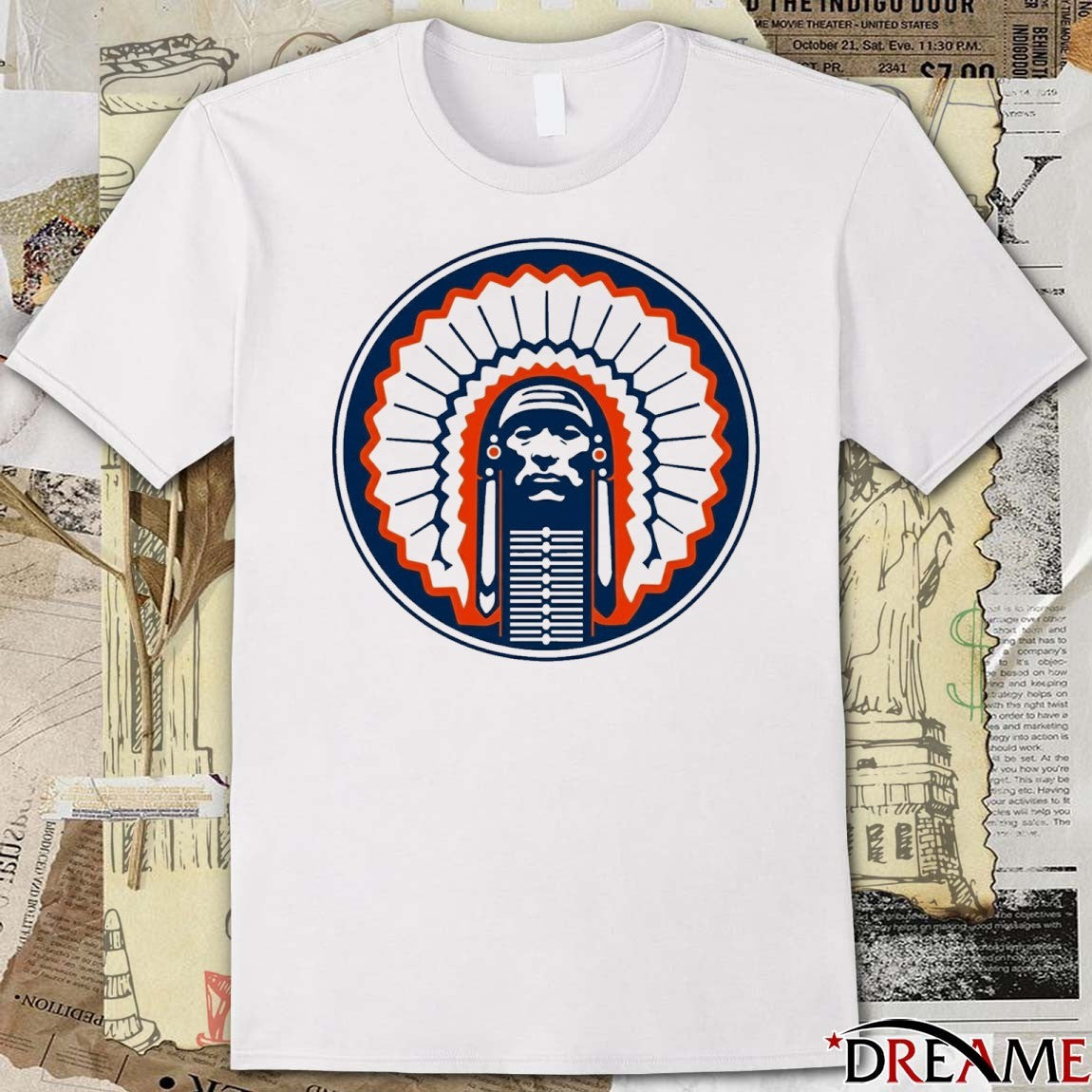 Chief Illiniwek Illinois Urbana-Champaign Logo t-shirt