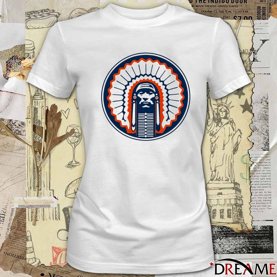 Chief Illiniwek Illinois Urbana-Champaign Logo t-shirt