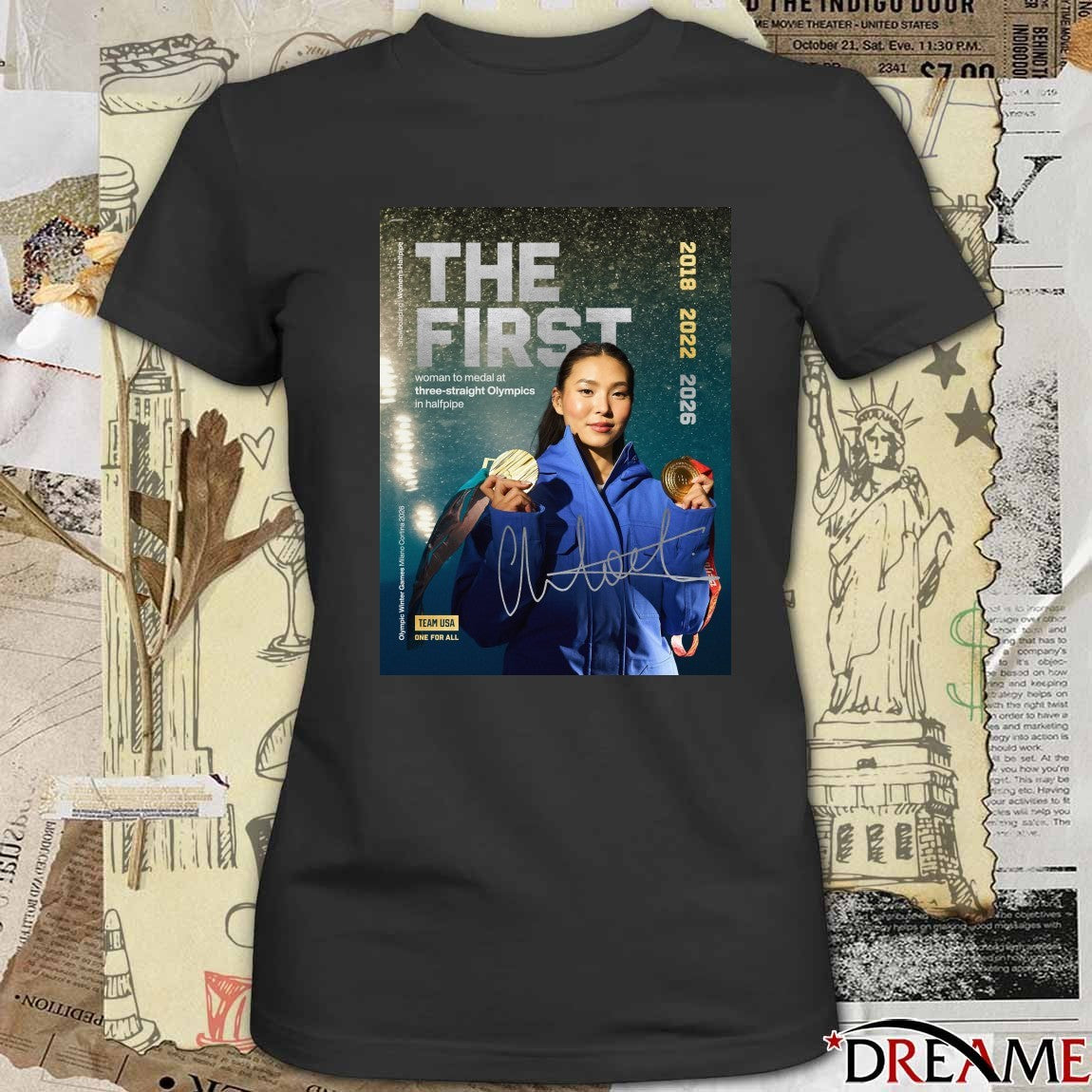 Chloe Kim The First Woman To Medal At Three-Straight Olympics In Halfpipe Signature Poster t-shirt
