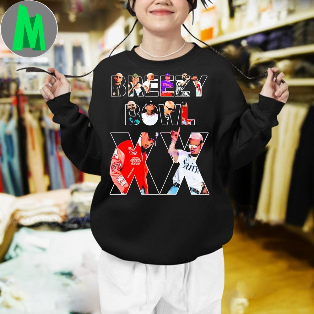 Chris Brown Breezy Bowl Xx Tour Concert Collage Streetwear Shirt