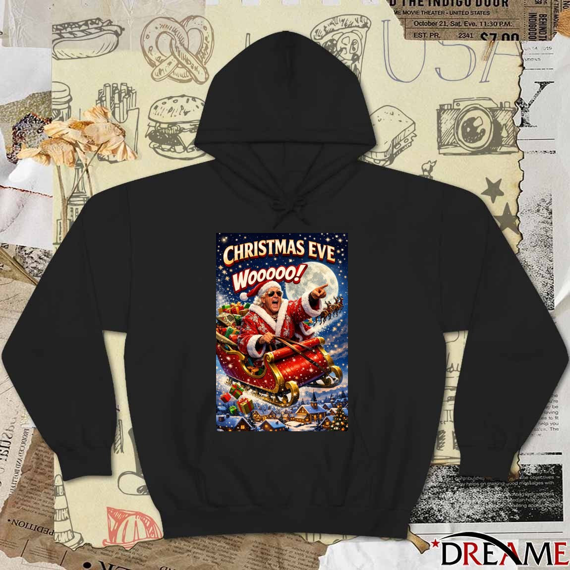 Christmas Eve Wooooo Ric Flair Santa Claus Is Coming To Town 2025 Poster t-shirt